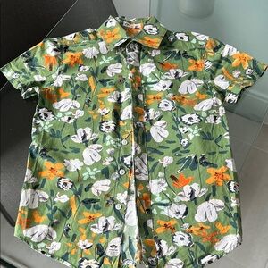 Appaman Green Floral Button Down Shirt